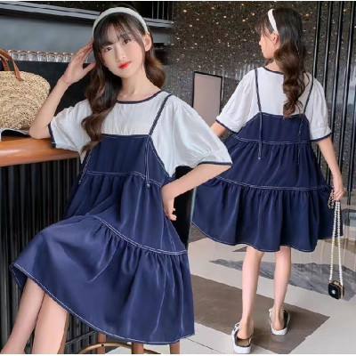dress girls splice vintage chic elegant CHN 38 (312805) - dress anak perempuan (ONLY 2PCS)